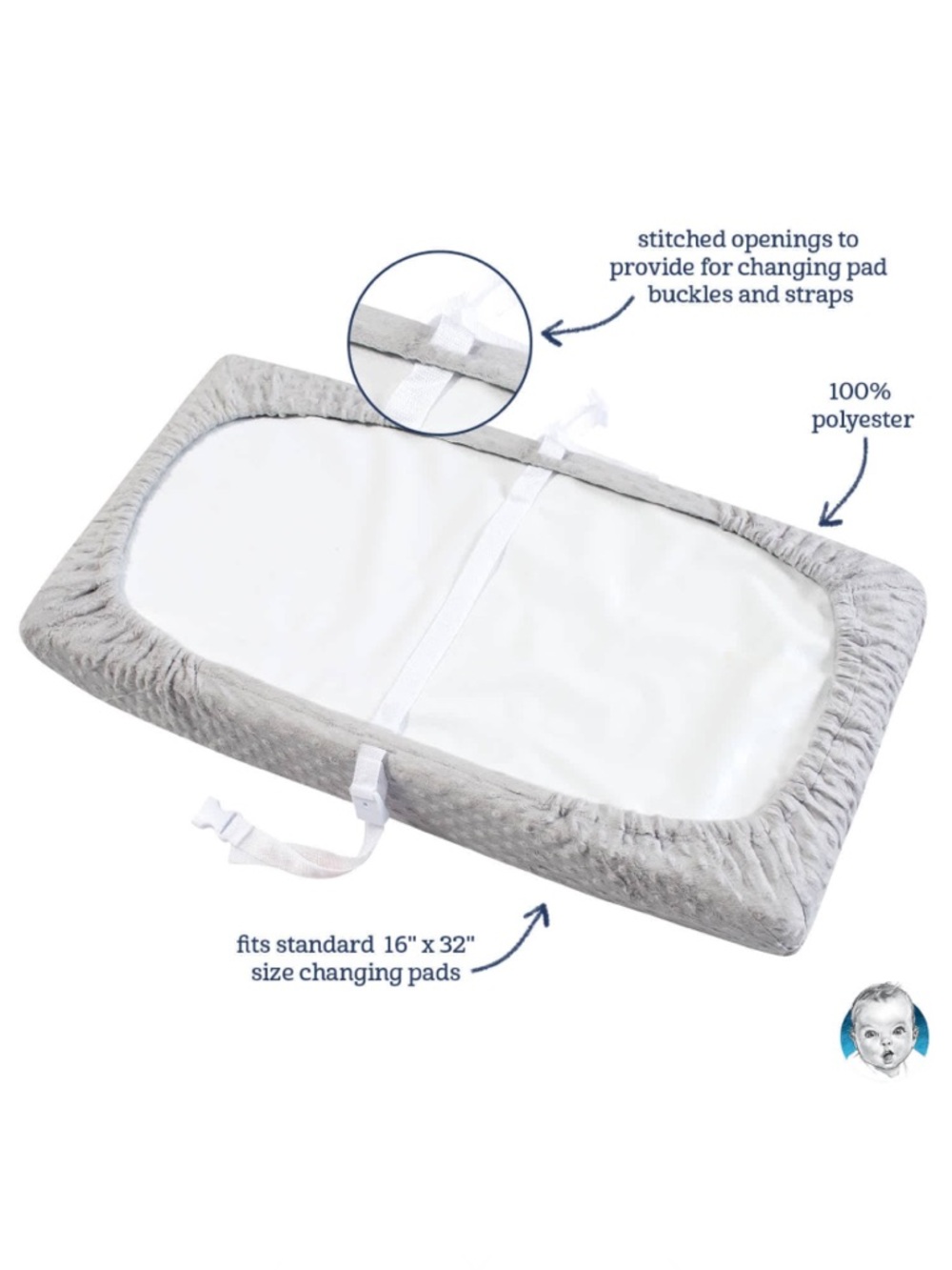 Pink Textured Baby Changing Pad Cover - Picture 3 of 7